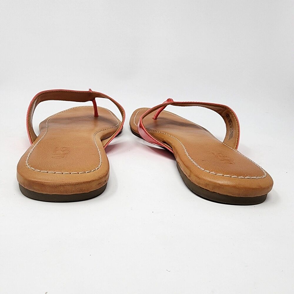 Ugg Tuolumne Thong Sandal Women 9 Patent Flip Flop Neon Pink Logo Rivet EUC - Picture 7 of 11